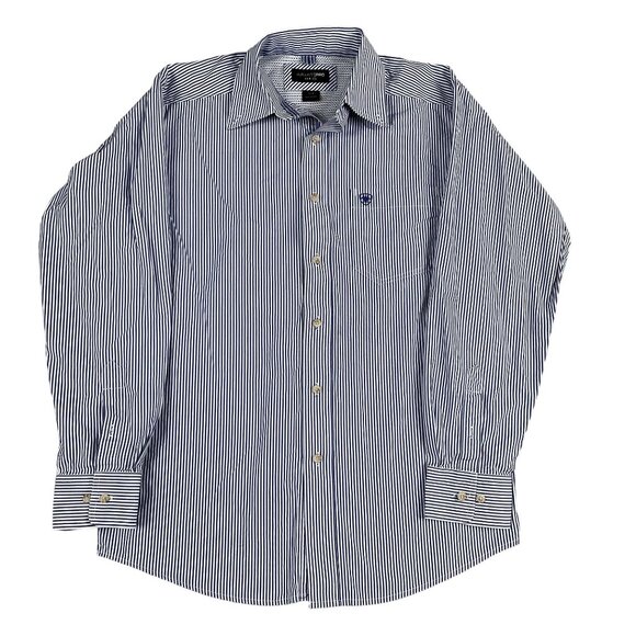 Ariat Pro Series Mens Blue & White Button Down Shirt Sz Small - Picture 1 of 6